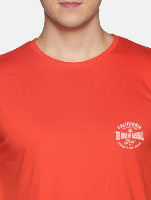 orange solid casual t-shirt - 18458056 - Standard Image - 5