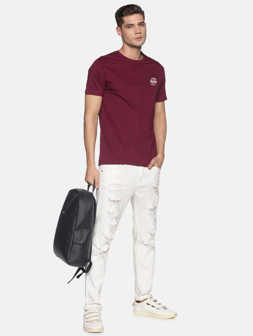 purple solid casual t-shirt - 18458057 - Zoom Image - 4