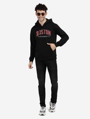 black chest-printed hooded sweatshirt - 18458083 - Standard Image - 4