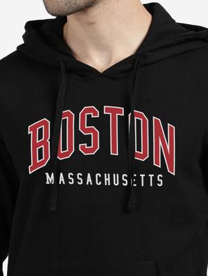 black chest-printed hooded sweatshirt - 18458083 - Standard Image - 5