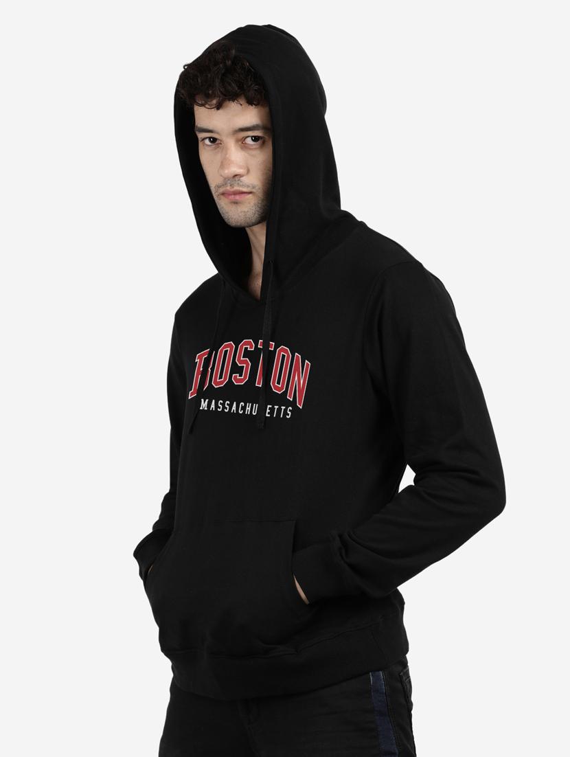 black chest-printed hooded sweatshirt - 18458083 - Zoom Image - 2