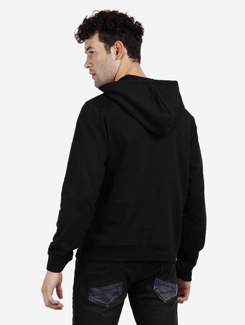 black chest-printed hooded sweatshirt - 18458083 - Zoom Image - 3