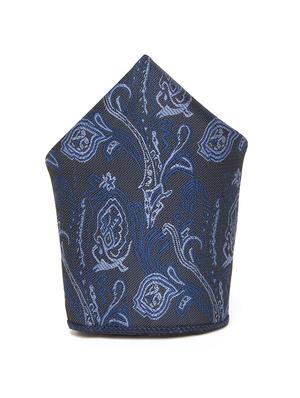 blue self design tie with pocket square & cufflinks - 18458764 - Standard Image - 6