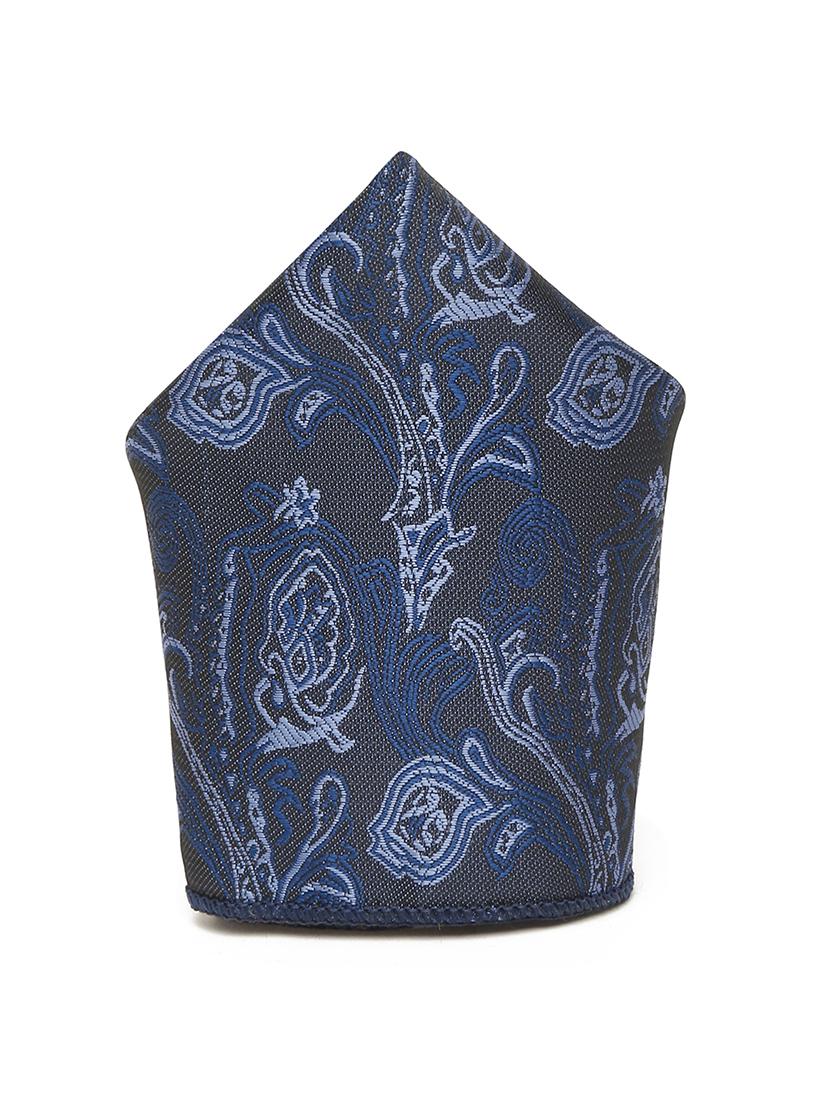 blue self design tie with pocket square & cufflinks - 18458764 - Zoom Image - 6