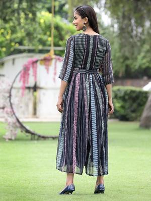 black printed belted jumpsuit - 18458825 - Standard Image - 3