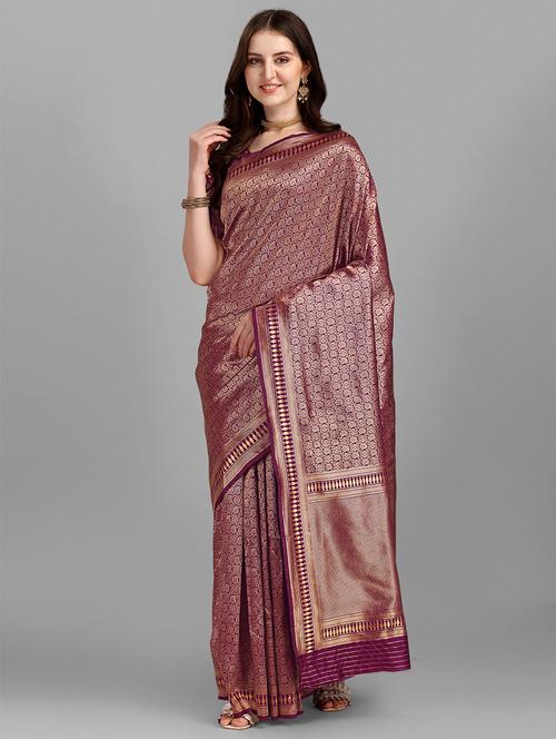 jacquard work woven saree with blouse - 18459220 - Standard Image - 1