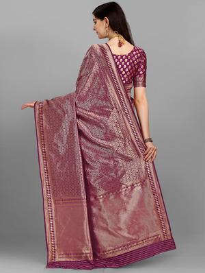 jacquard work woven saree with blouse - 18459220 - Standard Image - 2