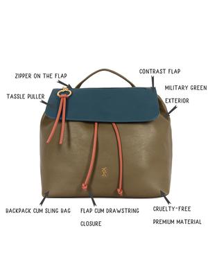 green color block regular sling bag - 18459997 - Standard Image - 5