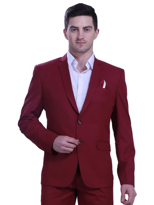 red solid formal blazer - 18460045 - Standard Image - 1