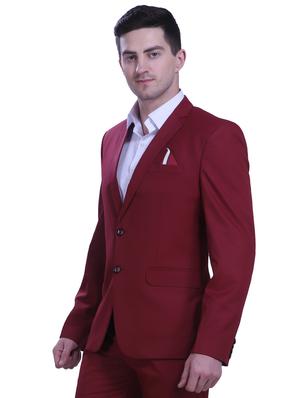 red solid formal blazer - 18460045 - Standard Image - 3