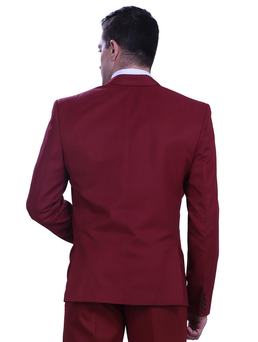 red solid formal blazer - 18460045 - Zoom Image - 4