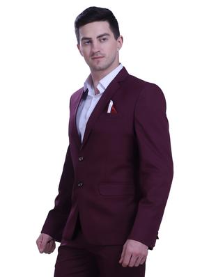 purple solid formal blazer - 18460050 - Standard Image - 3
