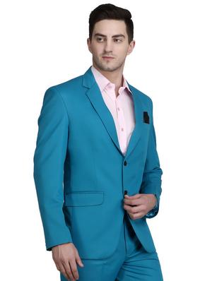 blue solid formal blazer - 18460058 - Standard Image - 2