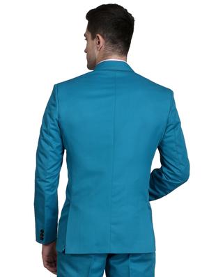 blue solid formal blazer - 18460058 - Standard Image - 4