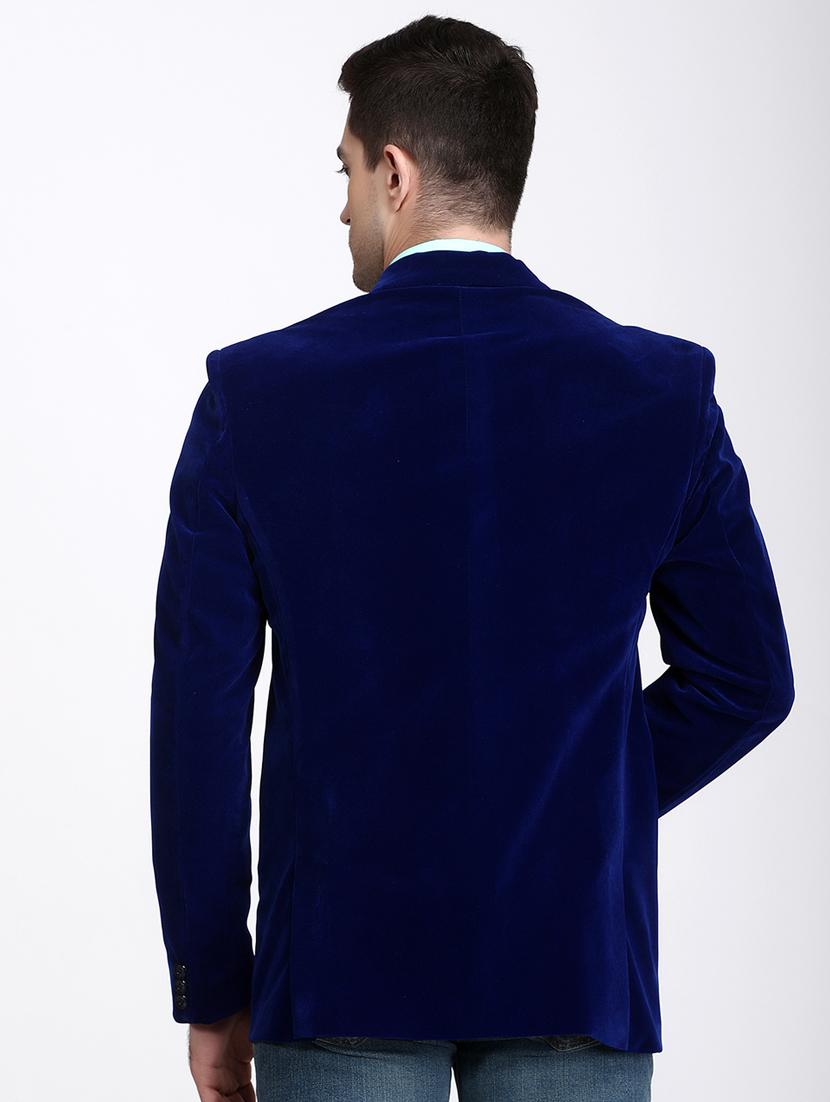 navy-blue solid formal blazer - 18460063 - Zoom Image - 4