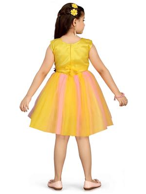 girls yellow net frock - 18460420 - Standard Image - 2