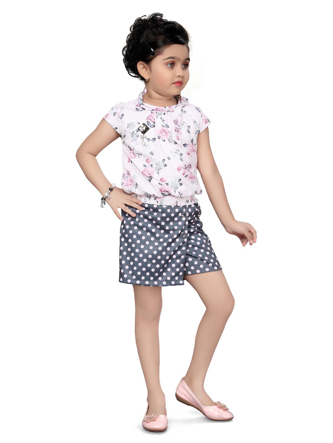 girls white floral top & polka dot skirt - 18460421 - Zoom Image - 2