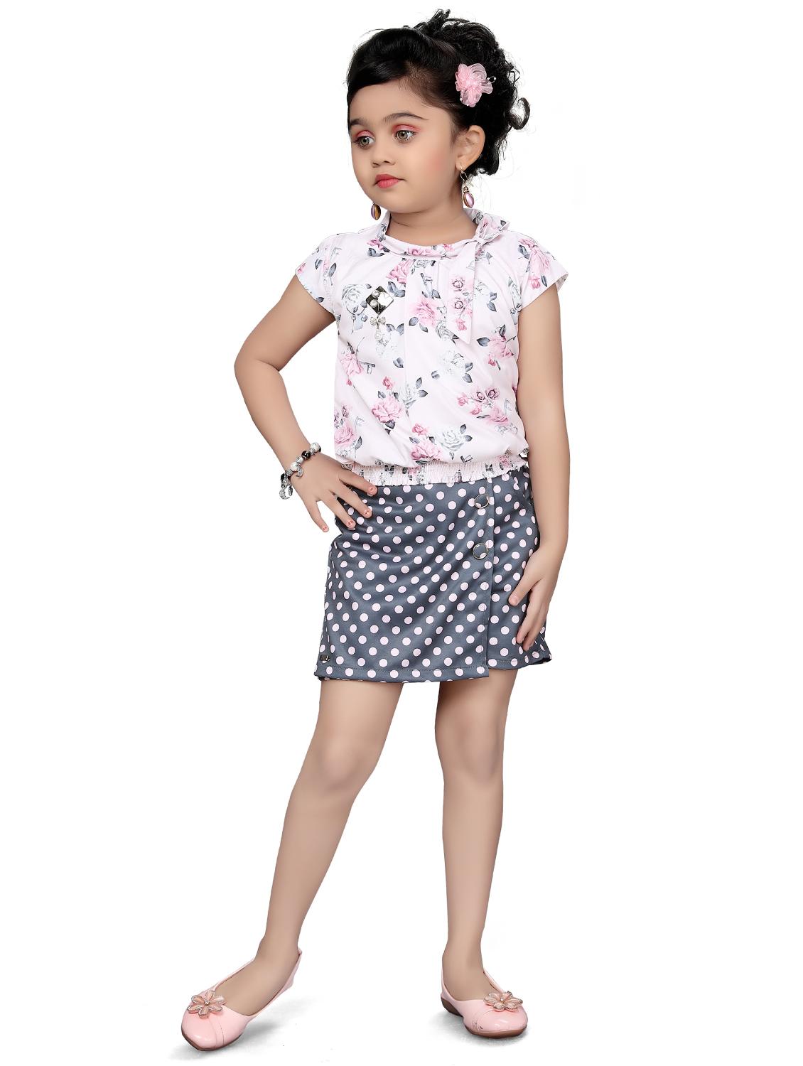 girls white floral top & polka dot skirt - 18460421 - Zoom Image - 3