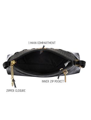 black textured regular sling bag - 18460441 - Standard Image - 3