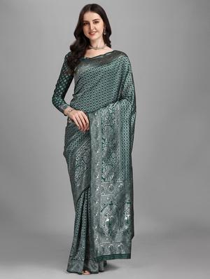 zari work bhagalpuri saree with blouse - 18461291 - Standard Image - 2