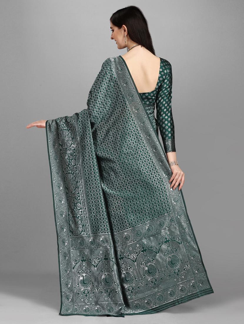 zari work bhagalpuri saree with blouse - 18461291 - Zoom Image - 4