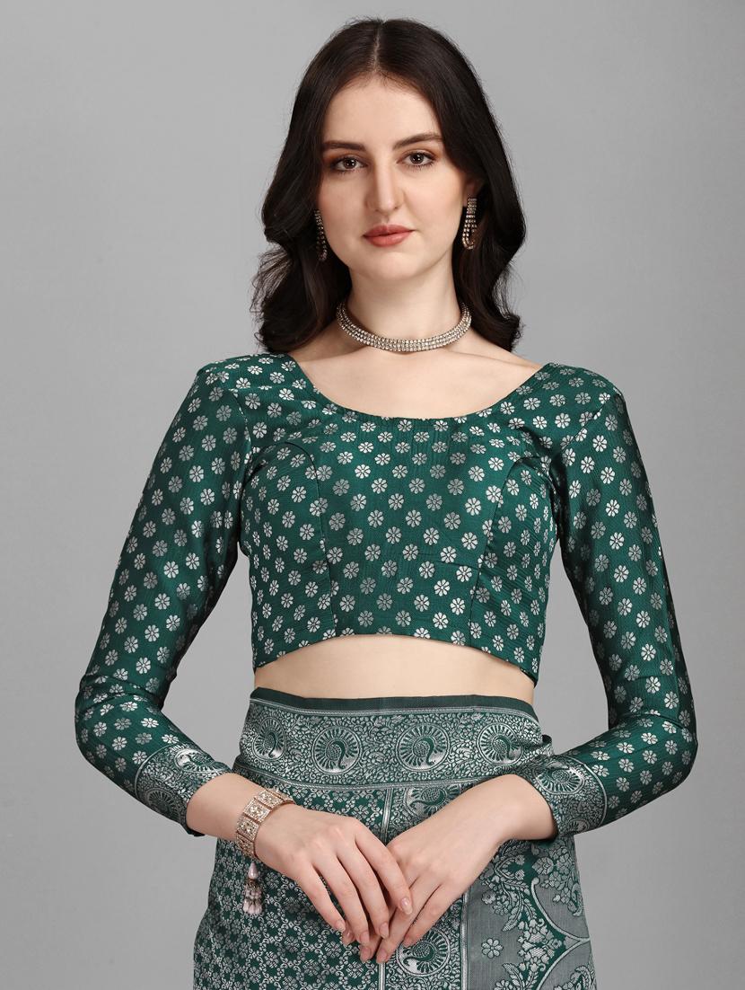 zari work bhagalpuri saree with blouse - 18461291 - Zoom Image - 5