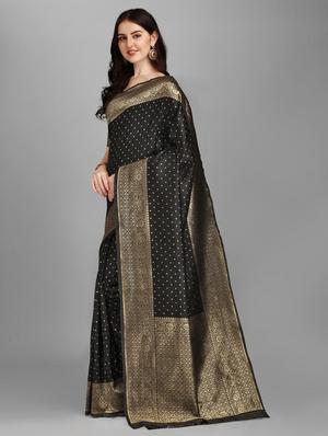 zari work bhagalpuri saree with blouse - 18461294 - Standard Image - 3