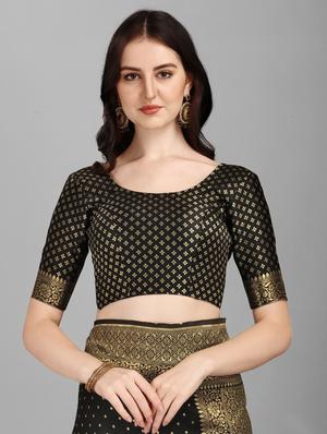 zari work bhagalpuri saree with blouse - 18461294 - Standard Image - 5