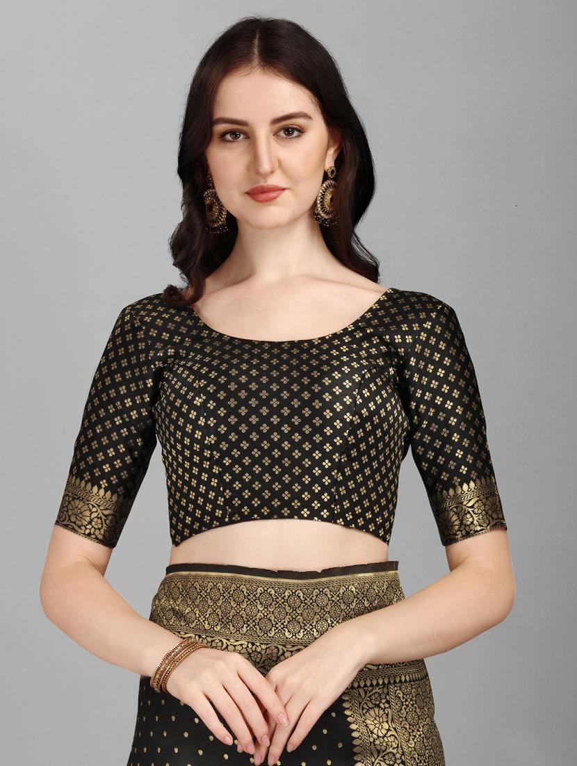 zari work bhagalpuri saree with blouse - 18461294 - Zoom Image - 5