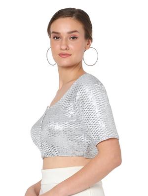 silver sequin work blouse - 18461756 - Standard Image - 2