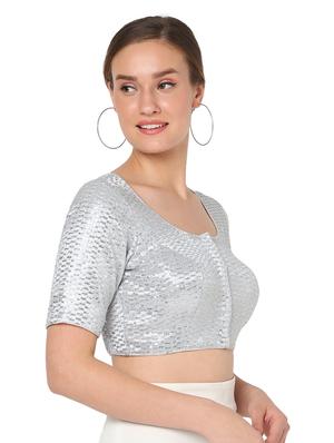 silver sequin work blouse - 18461756 - Standard Image - 3