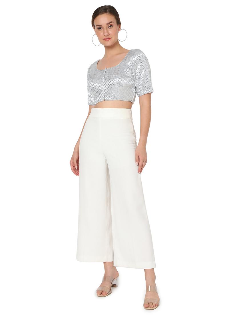 silver sequin work blouse - 18461756 - Zoom Image - 5