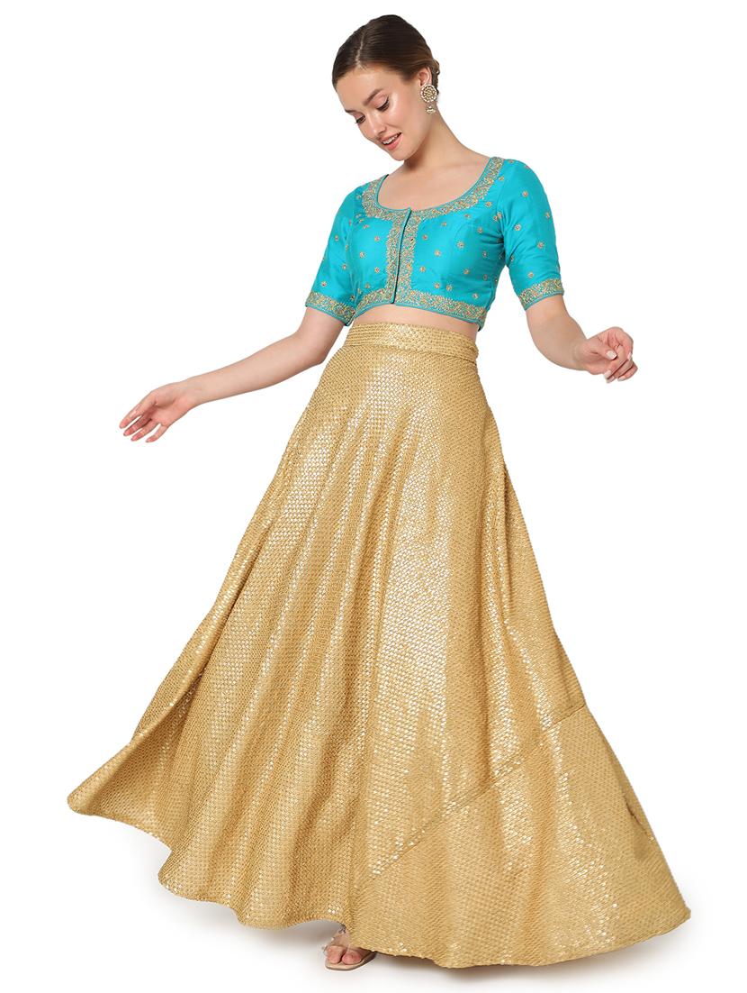turquoise embroidered blouse - 18461759 - Zoom Image - 5