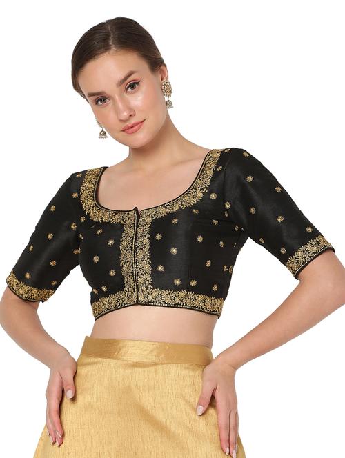 black silk embroidered blouse - 18461761 - Standard Image - 1