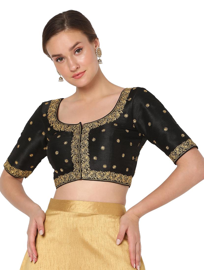 black silk embroidered blouse - 18461761 - Zoom Image - 1