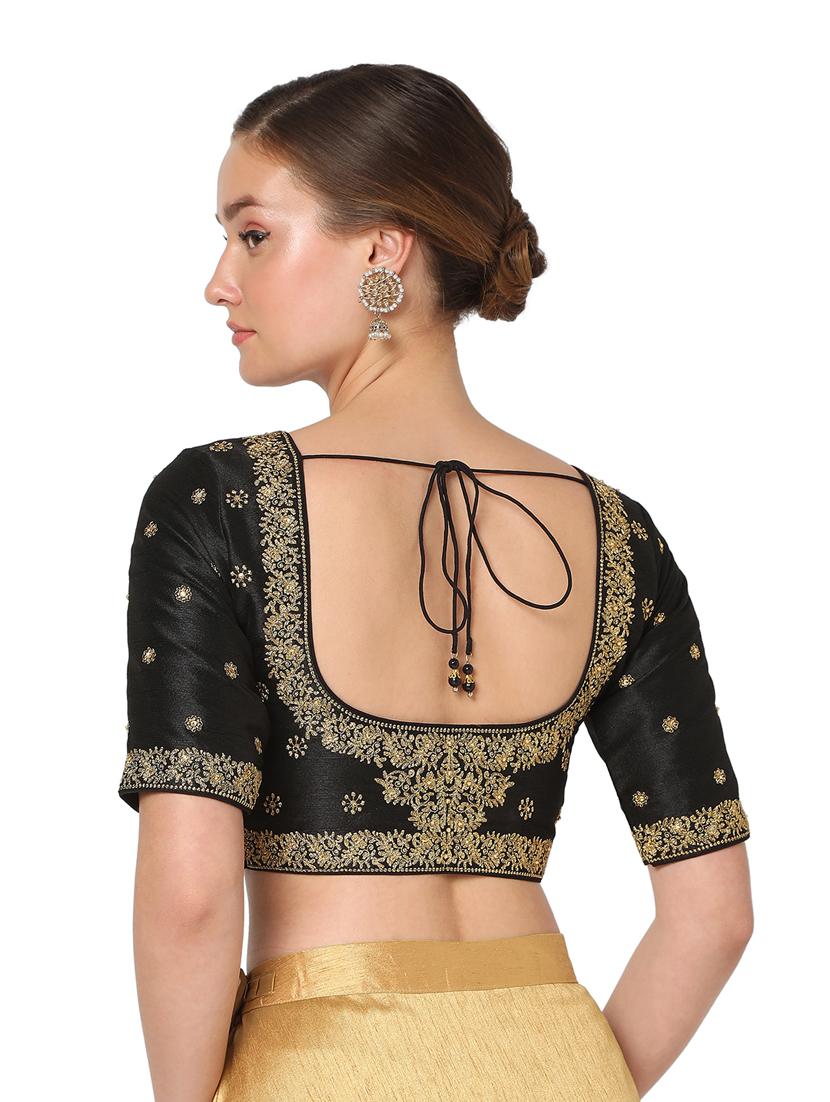 black silk embroidered blouse - 18461761 - Zoom Image - 4