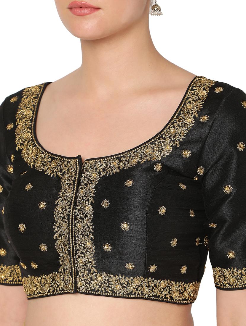 black silk embroidered blouse - 18461761 - Zoom Image - 6