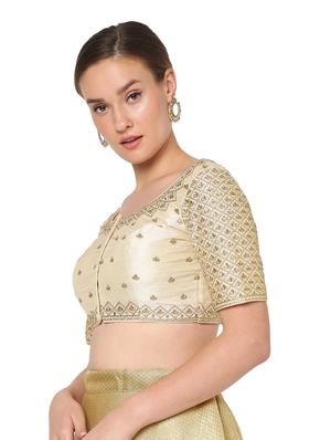 beige silk embroidered blouse - 18461762 - Standard Image - 2