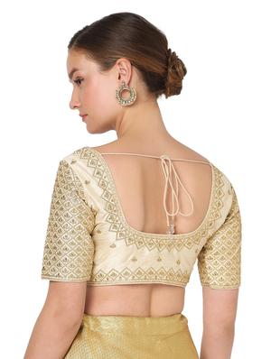 beige silk embroidered blouse - 18461762 - Standard Image - 4