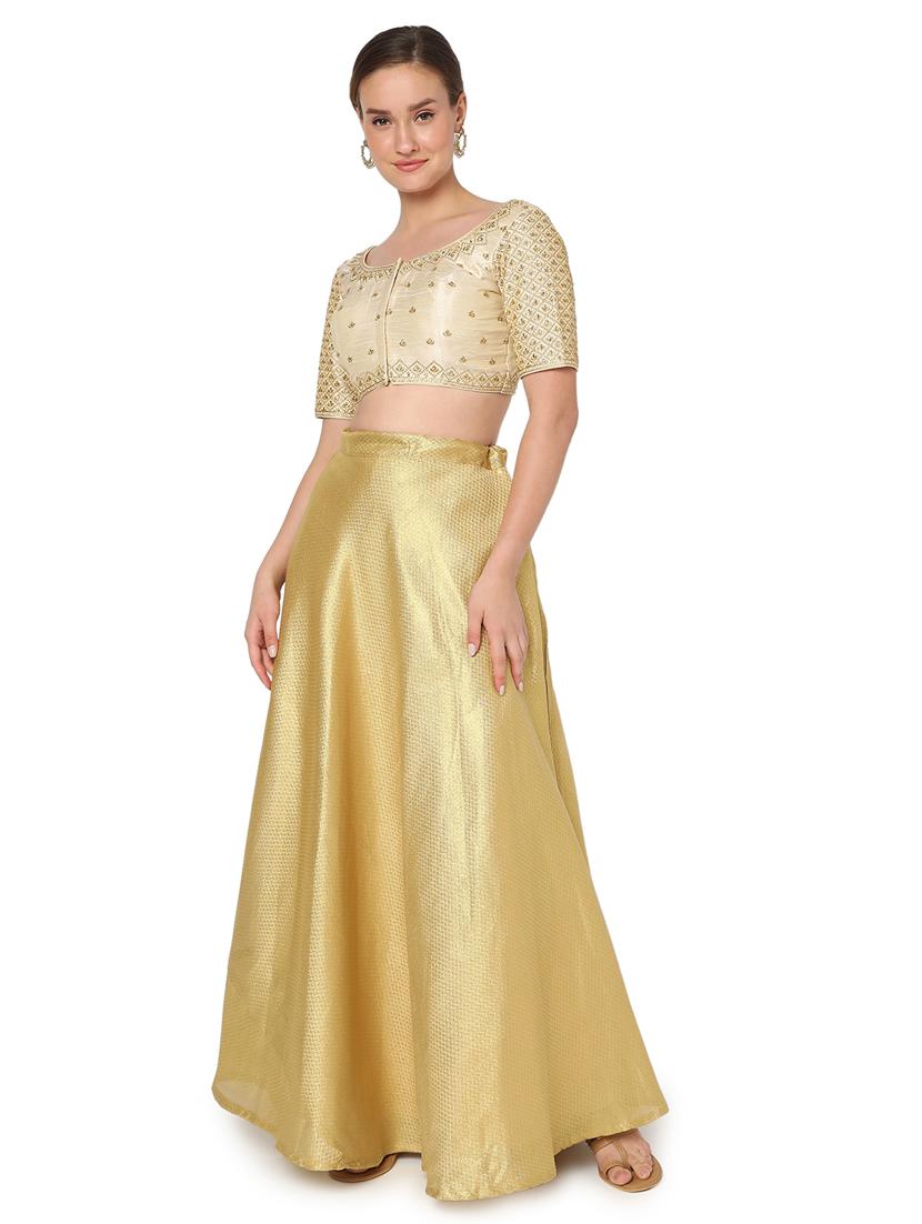 beige silk embroidered blouse - 18461762 - Zoom Image - 5