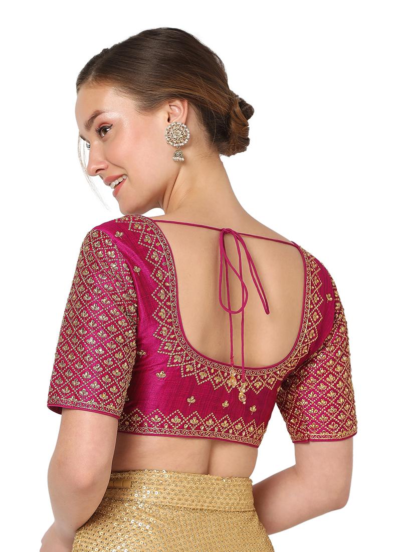 pink silk embroidered blouse - 18461763 - Zoom Image - 4