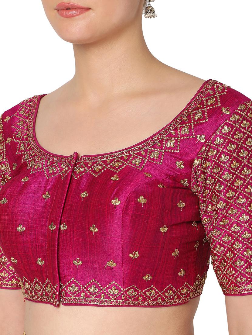 pink silk embroidered blouse - 18461763 - Zoom Image - 6