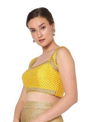 yellow silk embroidered blouse - 18461764 - Standard Image - 3