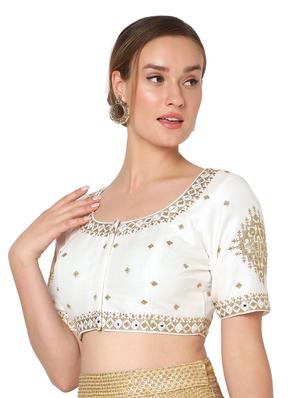white silk embroidered blouse - 18461766 - Standard Image - 3