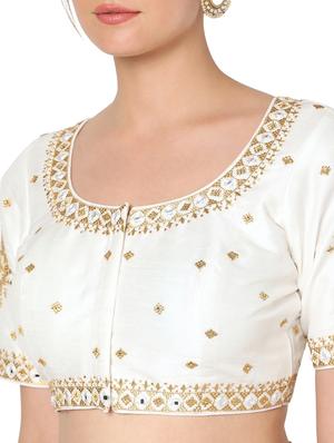 white silk embroidered blouse - 18461766 - Standard Image - 6
