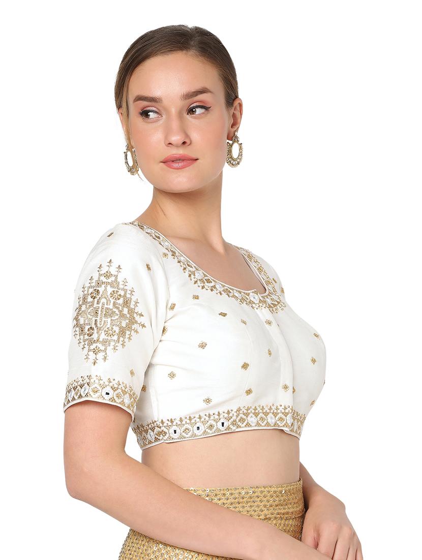 white silk embroidered blouse - 18461766 - Zoom Image - 2