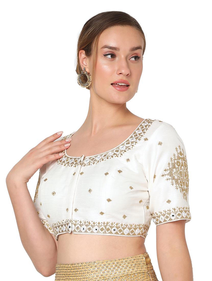 white silk embroidered blouse - 18461766 - Zoom Image - 3