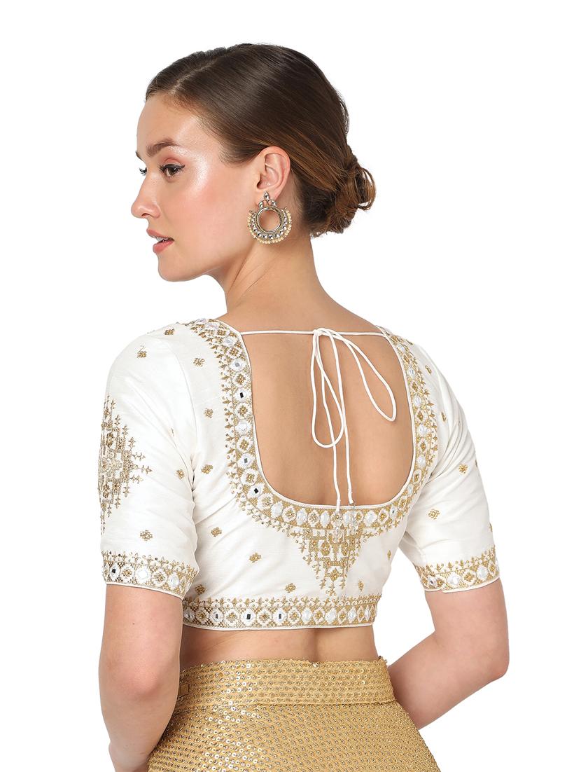 white silk embroidered blouse - 18461766 - Zoom Image - 4