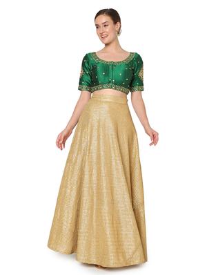 green silk embroidered blouse - 18461768 - Standard Image - 5