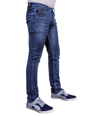 men stretch cotton knitted denim jeans. - 18462050 - Standard Image - 3